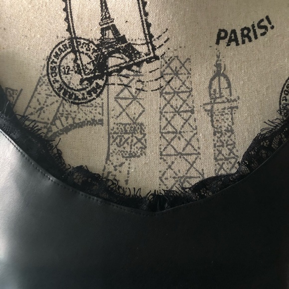 Faux Leather and knit camisole with lace detail - Picture 3 of 4